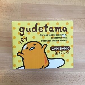SOLD! Gudetama tin coin bank